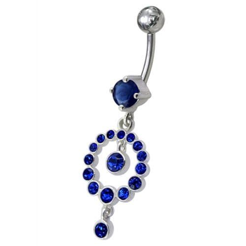 Sparkling CZ Gem Belly Ring - Stunning Navel Piercing Jewelry for You!