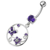 Trendy Jeweled Silver Curved Bar Belly Ring – Elevate Your Style!