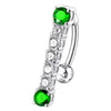 Trendy Jeweled Reverse Belly Ring - Stylish 14g Surgical Steel & Silver Charm