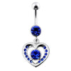 Trendy Jeweled Heart Belly Ring - Elegant Body Jewelry for Online Shoppers