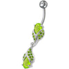 Trendy Zirconia Banana Bar Belly Ring - Luxury Surgical Steel & Sterling Silver