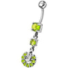 Trendy Floral Sterling Silver Belly Ring - Dazzle Your Style!