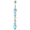 Sparkling Candy Jeweled Belly Ring - Dazzle with 925 Silver & Zirconia!