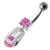 Trendy Silver Jeweled Dangling Belly Ring - Elevate Your Style!