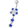 Trendy Jeweled Star Belly Ring - Surgical Steel & Sterling Silver Delight!