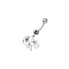 Sparkling Jeweled Elephant Belly Ring - Trendy 14g Surgical Steel Accessory