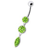 Stunning Jeweled Belly Ring - 14g Surgical Steel & Sterling Silver Charm