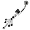 Chic Sterling Silver Jeweled Belly Ring - Elevate Your Body Jewelry Game!