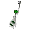 Sparkling Jeweled Penguin Belly Ring - Trendy 14g Surgical Steel Design