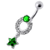 Trendy White Star-Dangle Jeweled Belly Ring - Elevate Your Style!