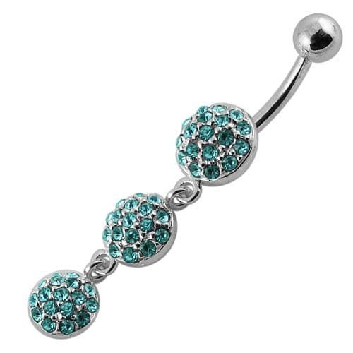 Trendy Triple Ball Dangling Belly Ring with Stylish Banana Bar