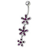 Trendy Sterling Silver Dangling Belly Ring - Stylish 14g Navel Jewelry