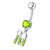 Chic Sterling Silver Lock & Key Belly Ring - Sparkle with Style!