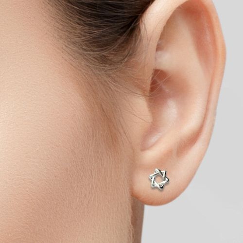 Elegant Sterling Silver Star of David Stud Earrings - Timeless Gift Idea