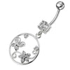 Trendy Jeweled Silver Curved Bar Belly Ring – Elevate Your Style!