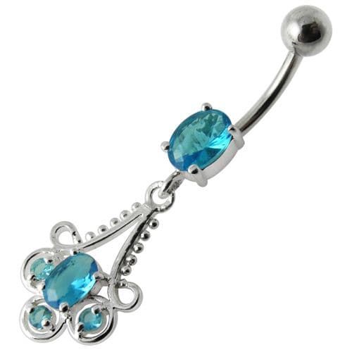 Trendy Stone Jeweled Dangling Bar Belly Ring - Elevate Your Style!