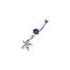 Trendy Jeweled Silver Star Belly Ring - Surgical Steel & Sterling Charm!