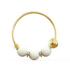 Sparkling Opal Hoop Nose Ring - 14ct Yellow Gold Elegance