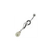 Trendy Jeweled Pearl Belly Ring - Stylish Silver Curved Bar Jewelry