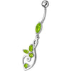 Sparkling Sterling Silver Belly Ring: Elegant Fancy Flower Design