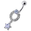 Trendy White Star-Dangle Jeweled Belly Ring - Elevate Your Style!