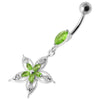 Glittering Star Silver Belly Ring - Surgical Steel & Sterling Silver Charm