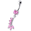 Trendy Sterling Silver Curved Bar Belly Ring - Dazzle in Style!