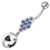 Trendy 316L Surgical Steel Belly Ring with Elegant Zirconia Charm