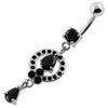 Elegant Jeweled Navel Belly Ring - 925 Silver & Cubic Zirconia Charm