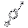 Trendy White Star-Dangle Jeweled Belly Ring - Elevate Your Style!