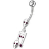 Chic Skeleton Jeweled Belly Ring - Trendy 14g Surgical Steel Body Jewelry