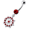 Trendy CZ Jeweled Circle Dangling Banana Belly Ring - Shop Now!