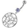 Trendy Jeweled Navel Belly Ring - Dazzling 925 Sterling Silver & Zirconia!