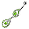 Trendy Pear-Shaped Jeweled Belly Ring - Stylish 14g Surgical Steel!