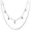 Celestial Charm: Star & Moon Layered Necklace - Gold & Silver Options!