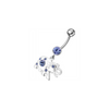 Sparkling Jeweled Elephant Belly Ring - Trendy 14g Surgical Steel Accessory