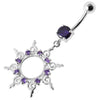 Trendy Silver Star Jeweled Belly Ring - Sparkle with Every Move!