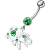 Sparkling Jeweled Elephant Belly Ring - Trendy 14g Surgical Steel Accessory