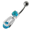 Trendy Silver Jeweled Dangling Belly Ring - Elevate Your Style!