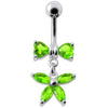 Elegant Jeweled Butterfly Belly Ring - Surgical Steel & Sterling Silver Charm