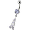 Chic Sterling Silver Eiffel Tower Belly Ring - Trendy & Eye-Catching!