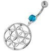 Trendy Jeweled Navel Belly Ring - Dazzling 925 Sterling Silver & Zirconia!