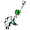 Radiant Angel Silver Belly Ring with Jeweled Fancy Design - Trendy & Stylish!