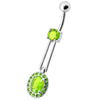 Elegant Sterling Silver Belly Ring - Royal Design & Surgical Steel Gem!