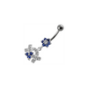 Blooming Elegance: Jeweled Flower Silver Belly Ring for Trendy Shoppers