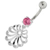 Elegant Jeweled Dangling Belly Ring – 925 Silver & Cubic Zirconia Sparkle