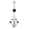 Sparkling Jeweled Anchor Belly Ring – Trendy 316L Steel with CZ Charm