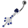 Chic Sterling Silver Jeweled Belly Ring - Elevate Your Body Jewelry Game!