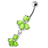 Radiant Jeweled Belly Ring - 316L Surgical Steel & Sterling Silver Charm