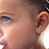 Charming Open Butterfly Silver Stud Earrings for Little Girls